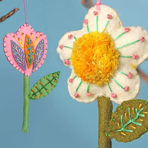 Folk Flowers Felt Ornament by Sewyeah