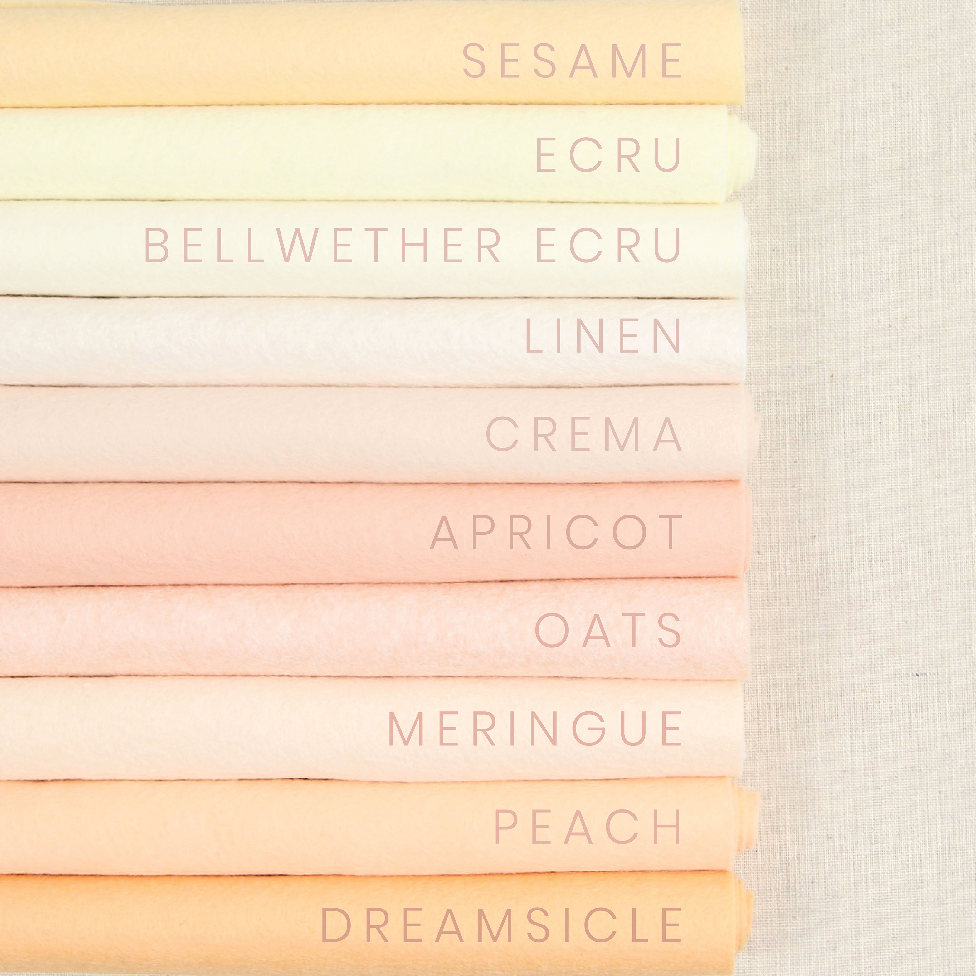 Ecru Wool Blend Felt