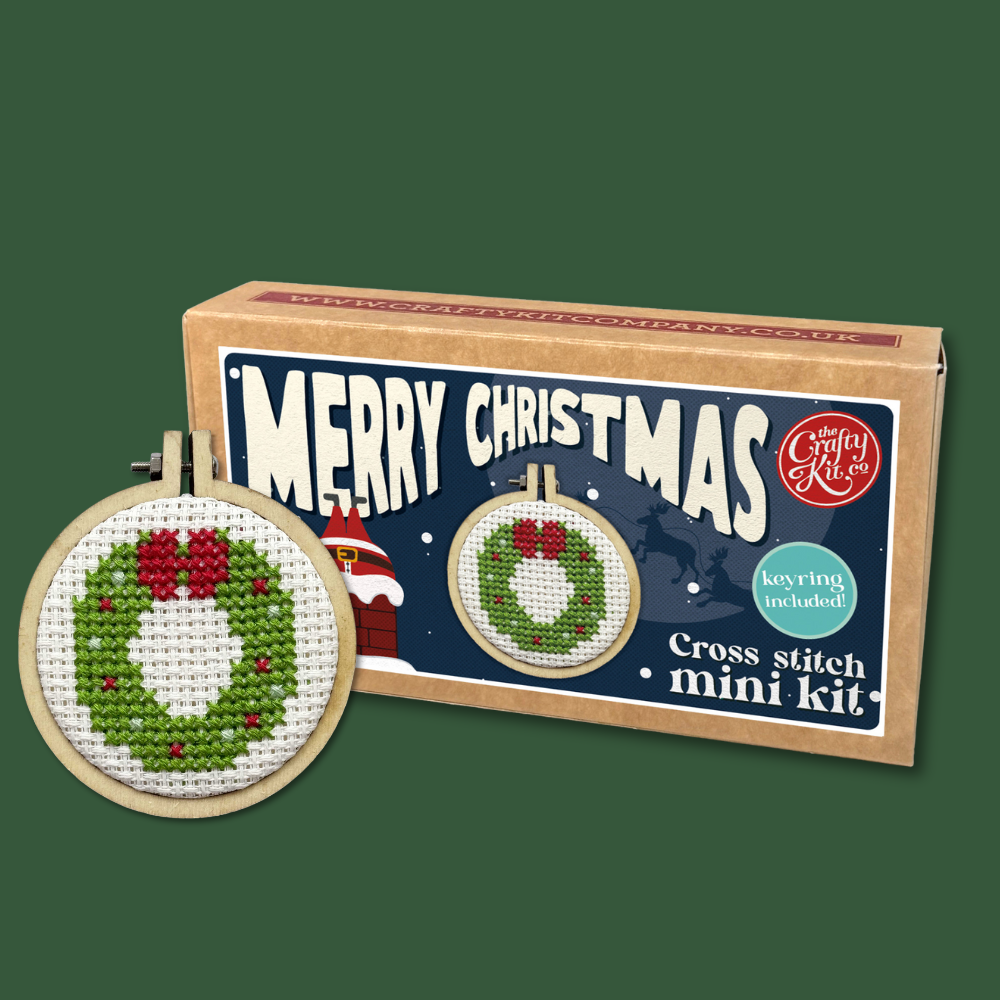 Merry Christmas Mini Matchbox Cross Stitch Kit