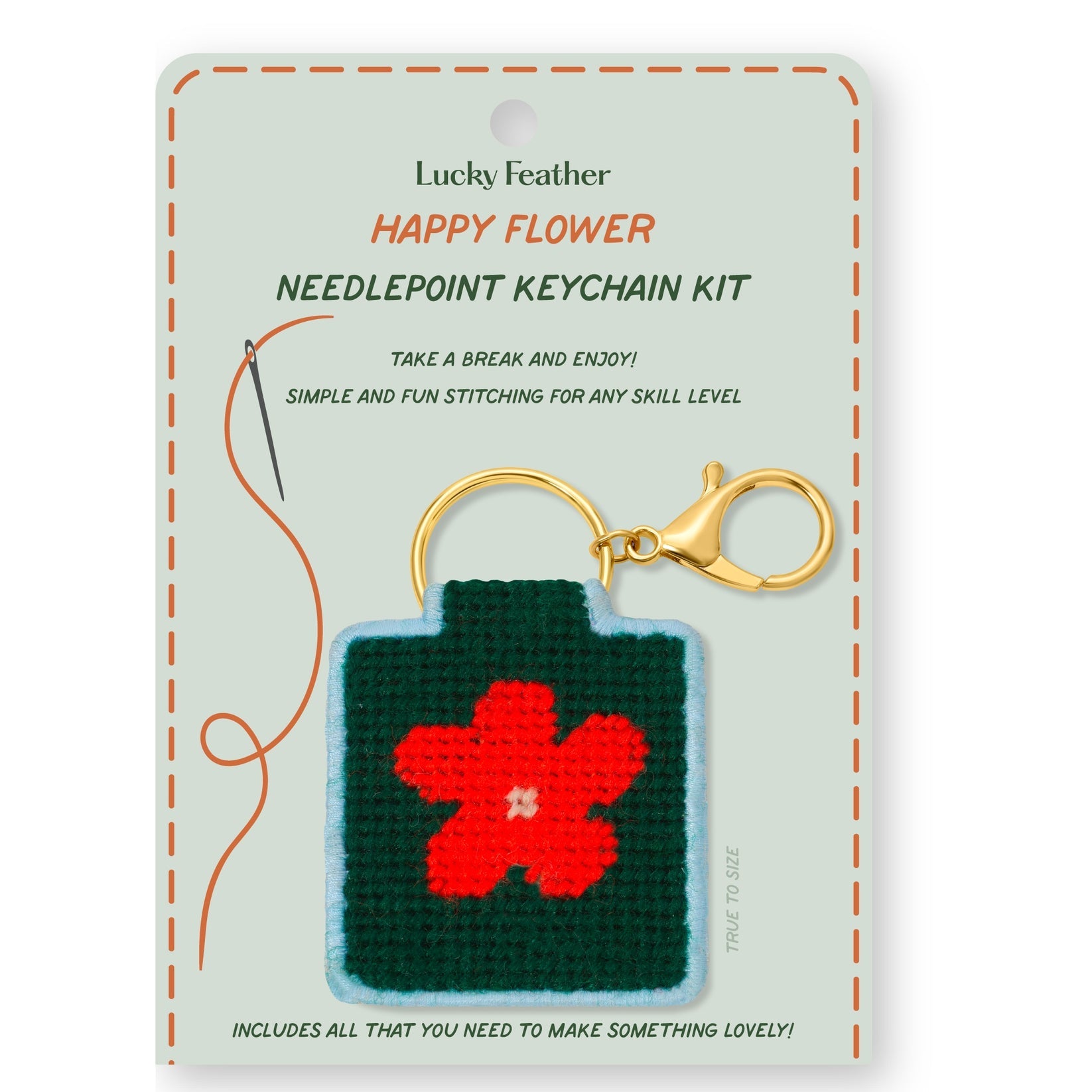 Flower Keychain, Needlepoint Kit