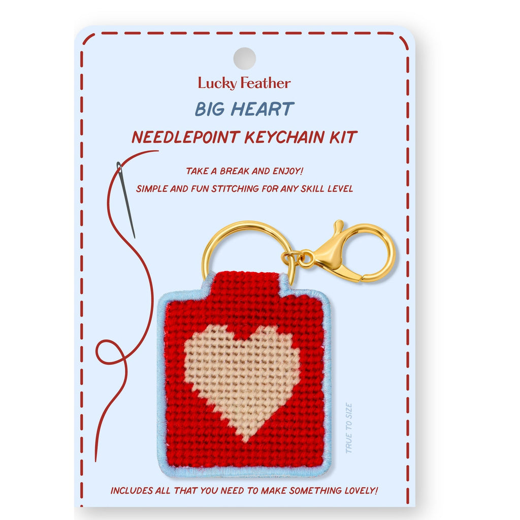 Heart Keychain, Needlepoint Kit