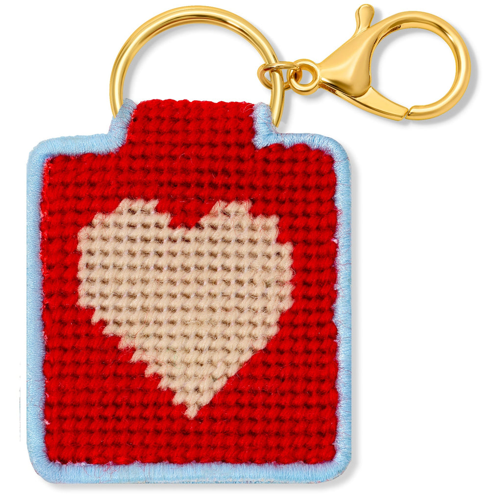 Heart Keychain, Needlepoint Kit