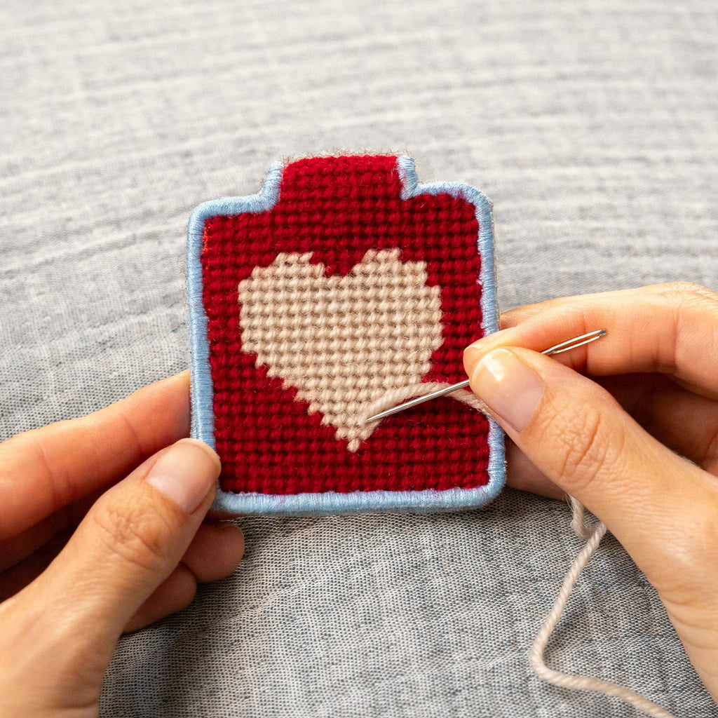 Heart Keychain, Needlepoint Kit