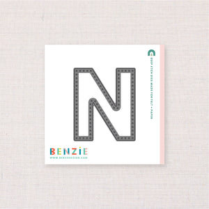 Stitchable Alphabet N, Deep Etch Die