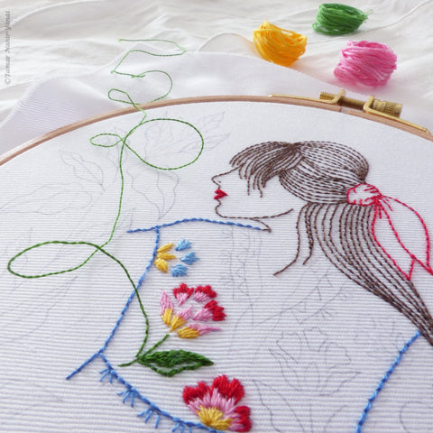 Folklore Lady, 6" Embroidery Kit