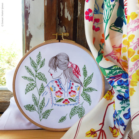 Folklore Lady, 6" Embroidery Kit