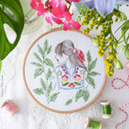 Folklore Lady, 6" Embroidery Kit