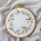 Bird & Wreath, 6" Embroidery Kit