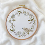 Bird & Wreath, 6" Embroidery Kit