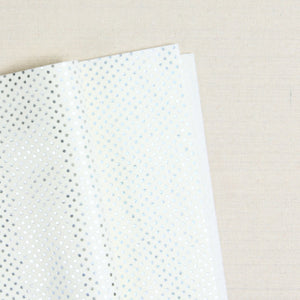 Polka Dot Felt, White with Silver Dots