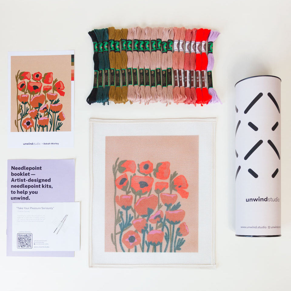 Poppy Blobs, Needlepoint KIt