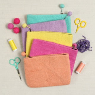 Felted Zipper Pouch