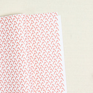 Candy Cane Printed Felt, White