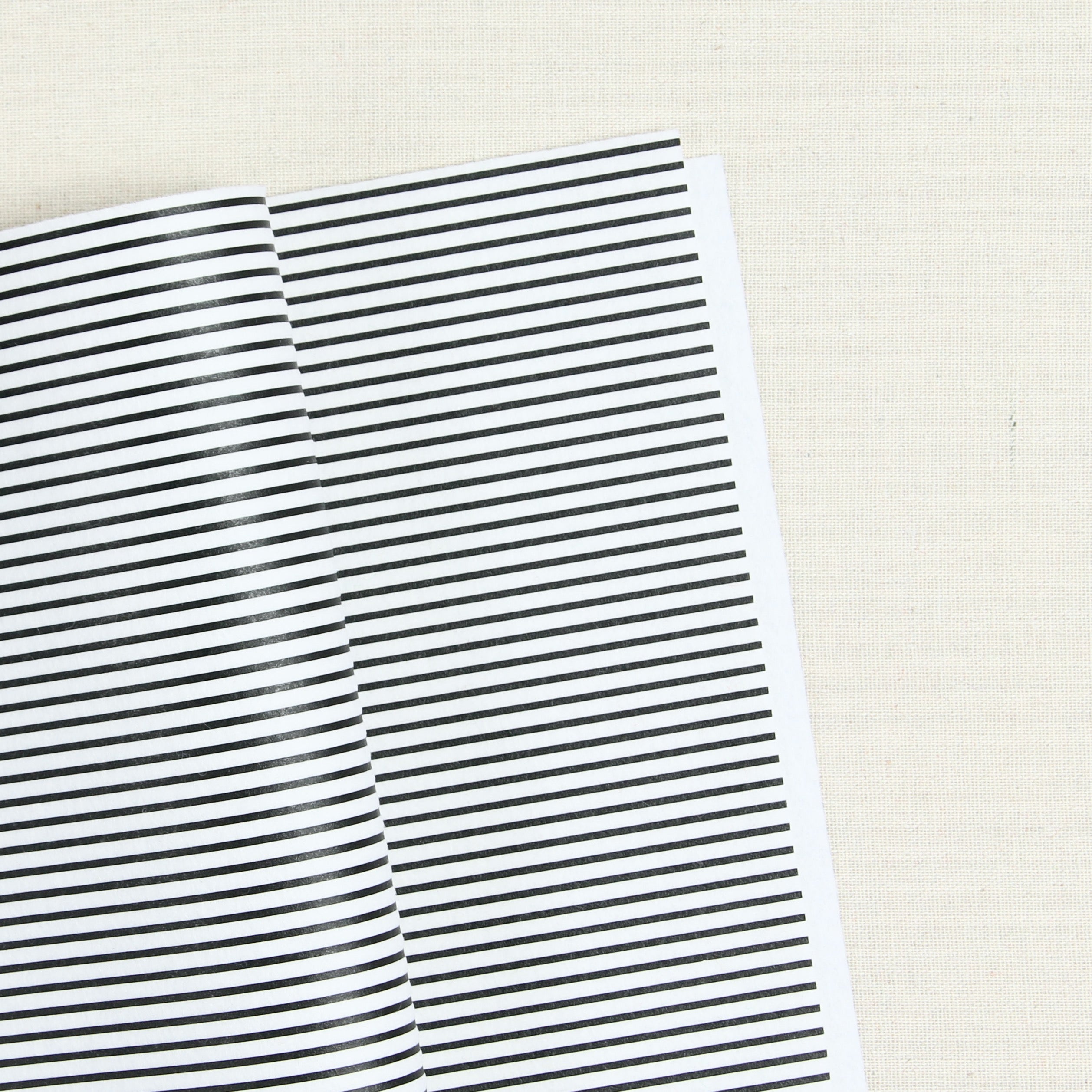 Classic Stripes Printed Felt, Black on White