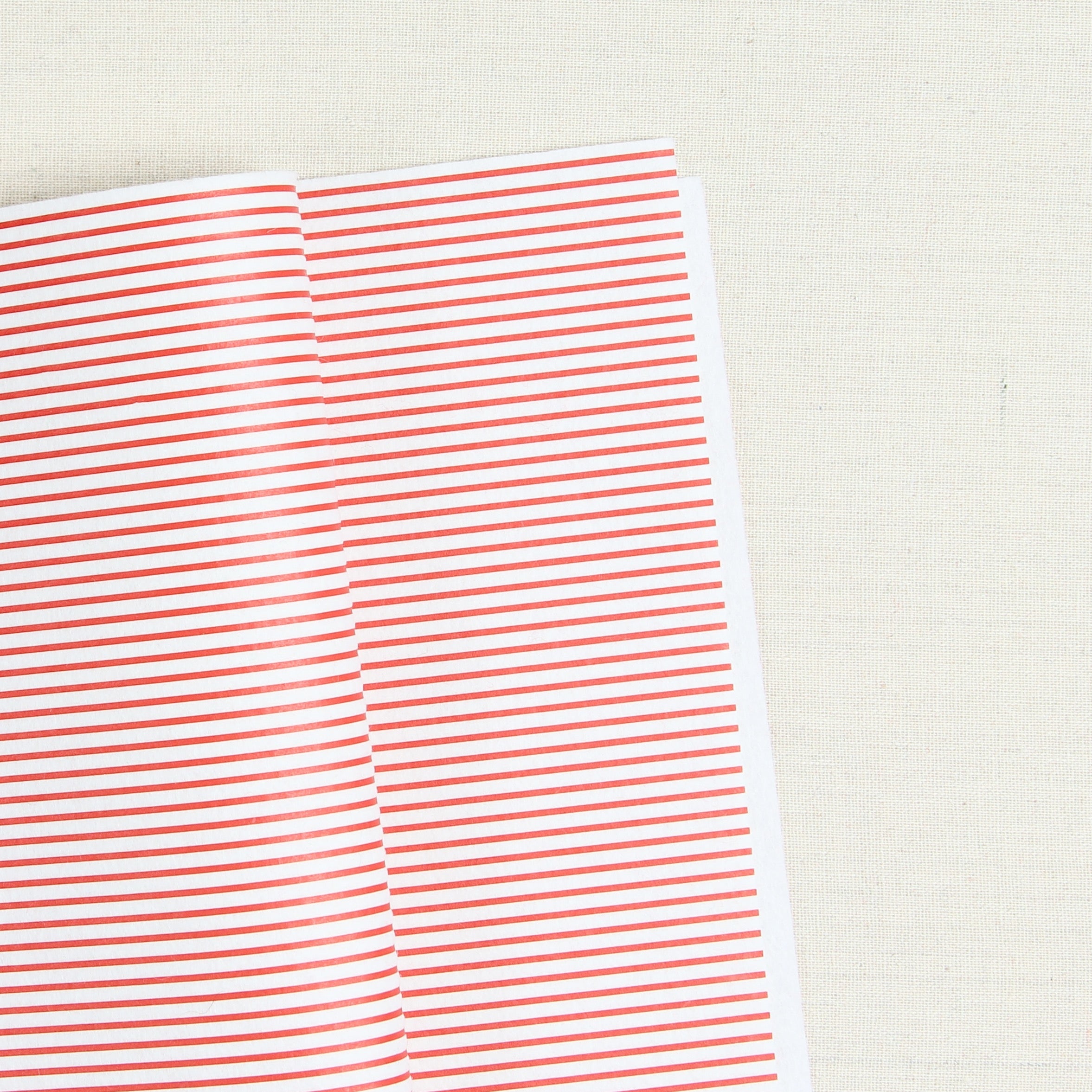 Classic Stripes Printed Felt, Red on White