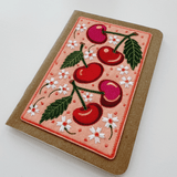 Cherries Embroidery Pocket Notebook