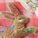 Leaping Hares Felt Ornament by Sewyeah