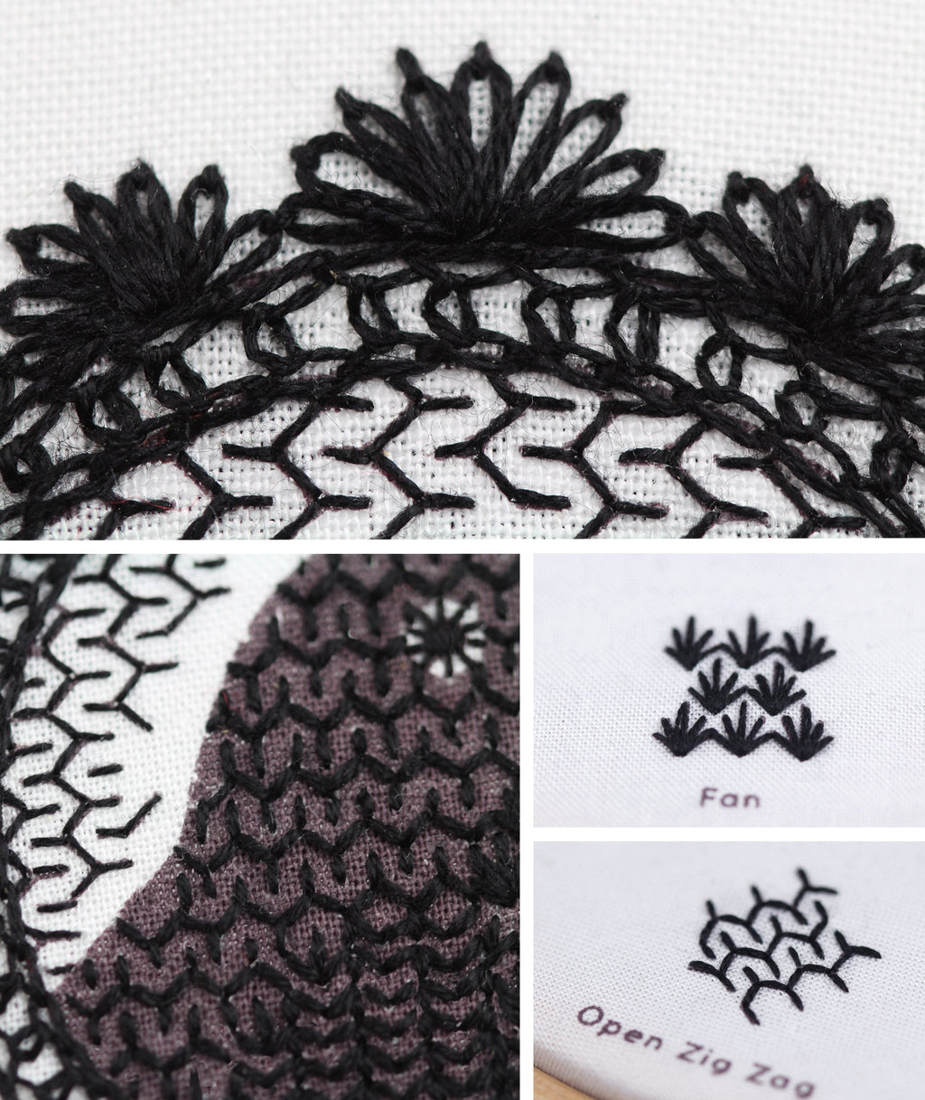 Crow, Embroidery Stitch Sampler