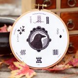 Crow, Embroidery Stitch Sampler