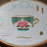 Teacup, Embroidery Stitch Sampler