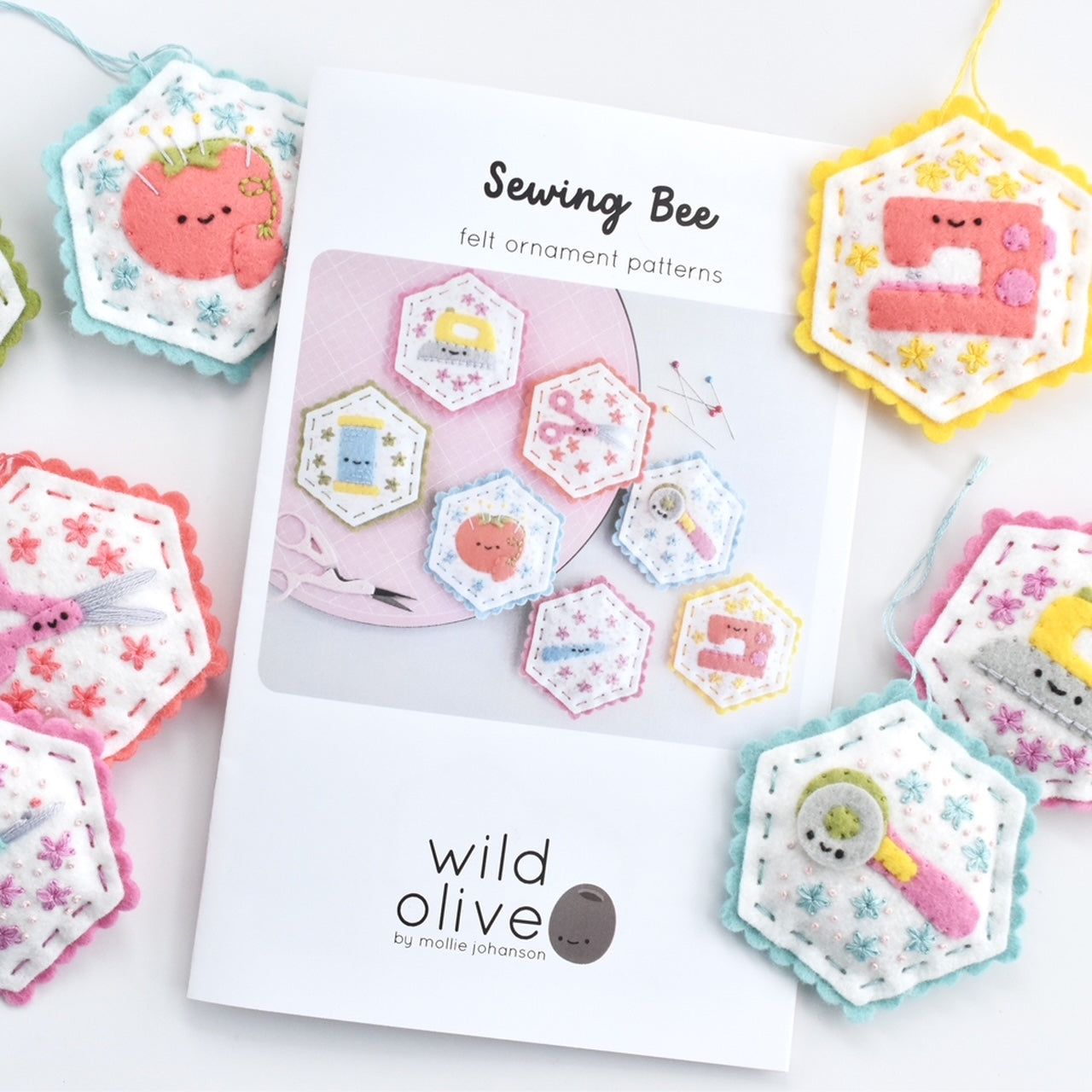 Sewing Bee Felt Ornaments Pattern