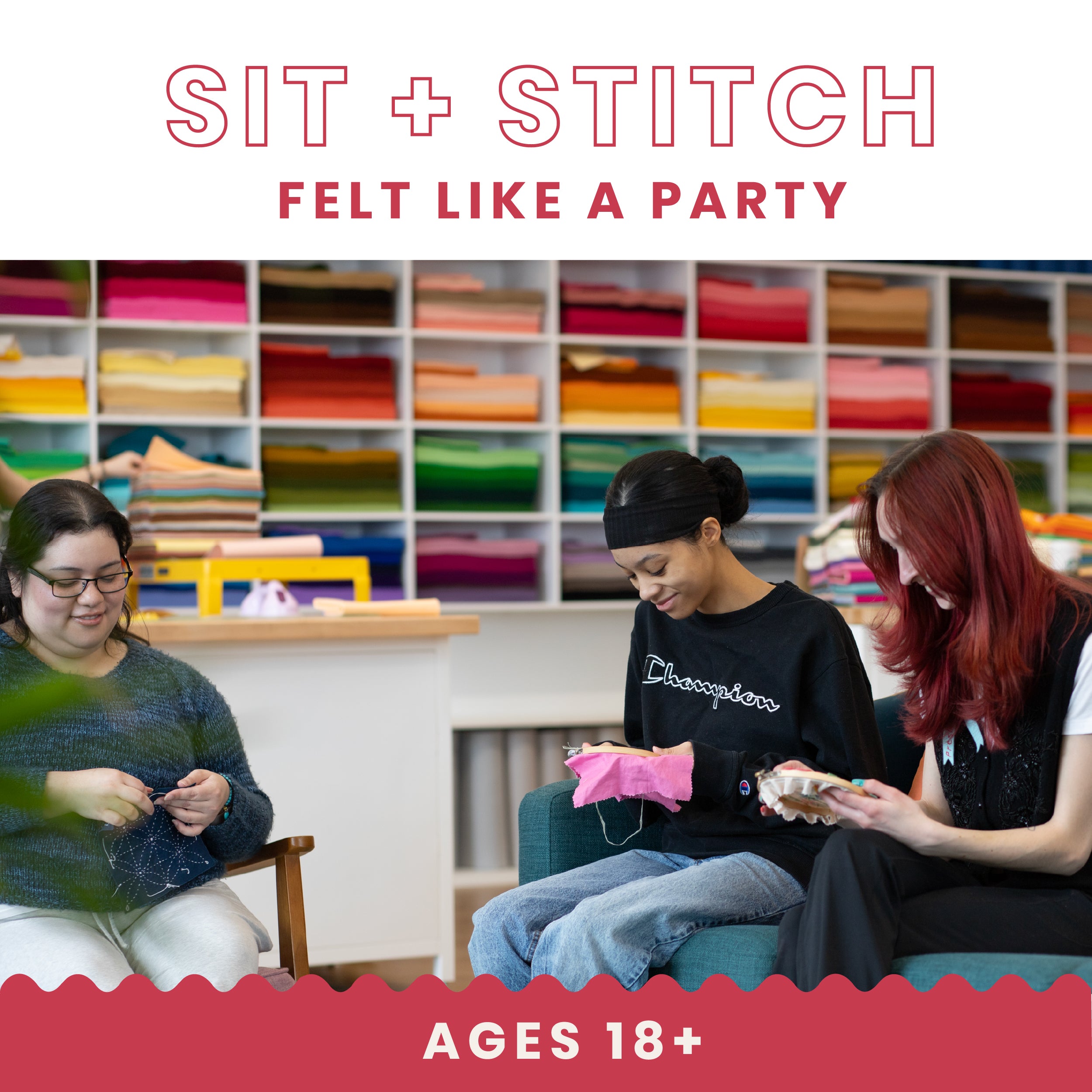 Sit & Stitch, Thursdays 4pm to 6pm
