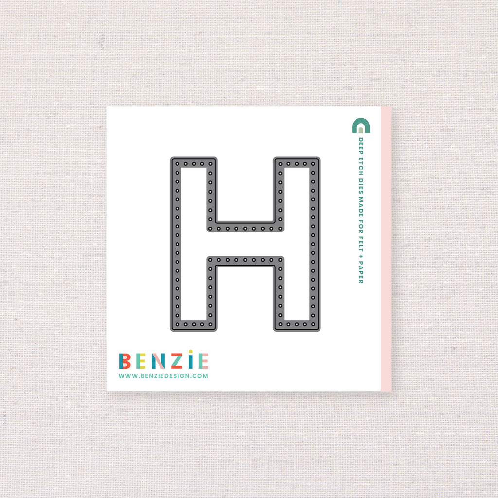 Stitchable Alphabet H, Deep Etch Die