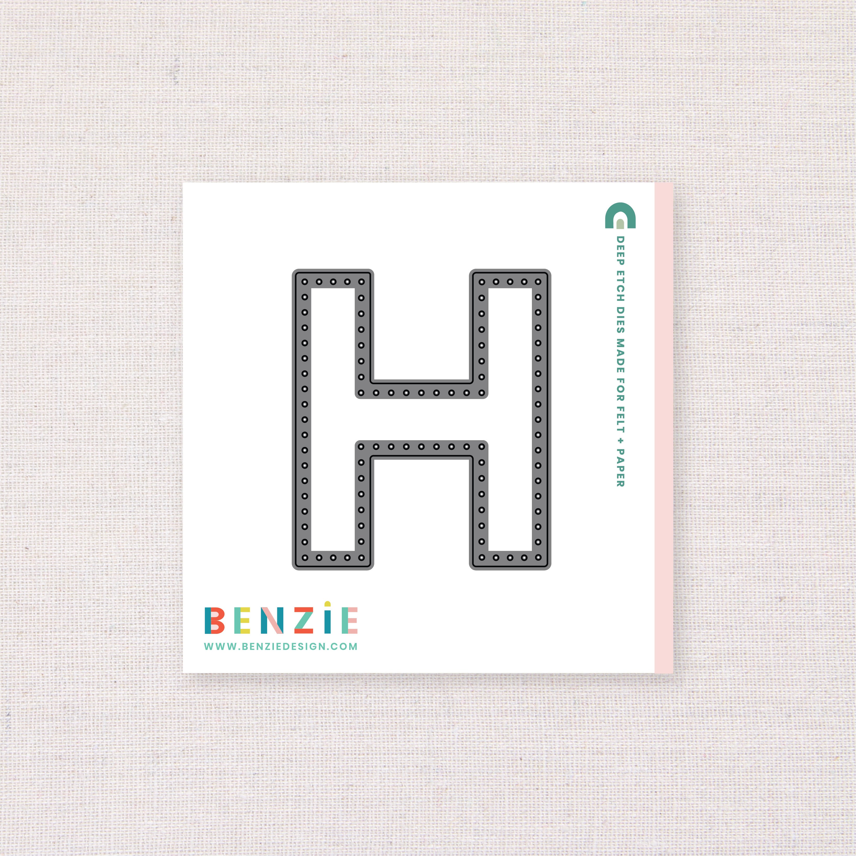 Stitchable Alphabet H, Deep Etch Die