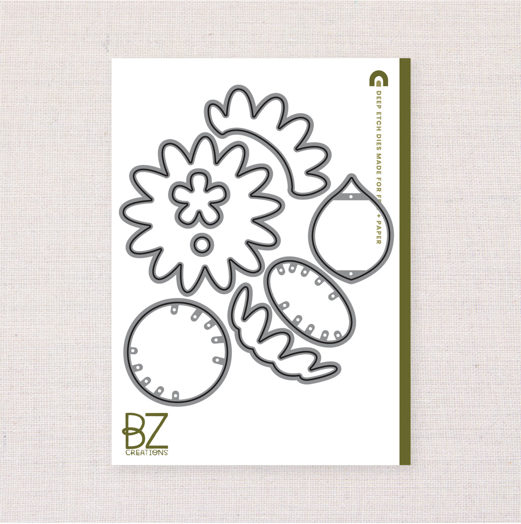 BZ Spray of Sunflowers, Deep Etch Die