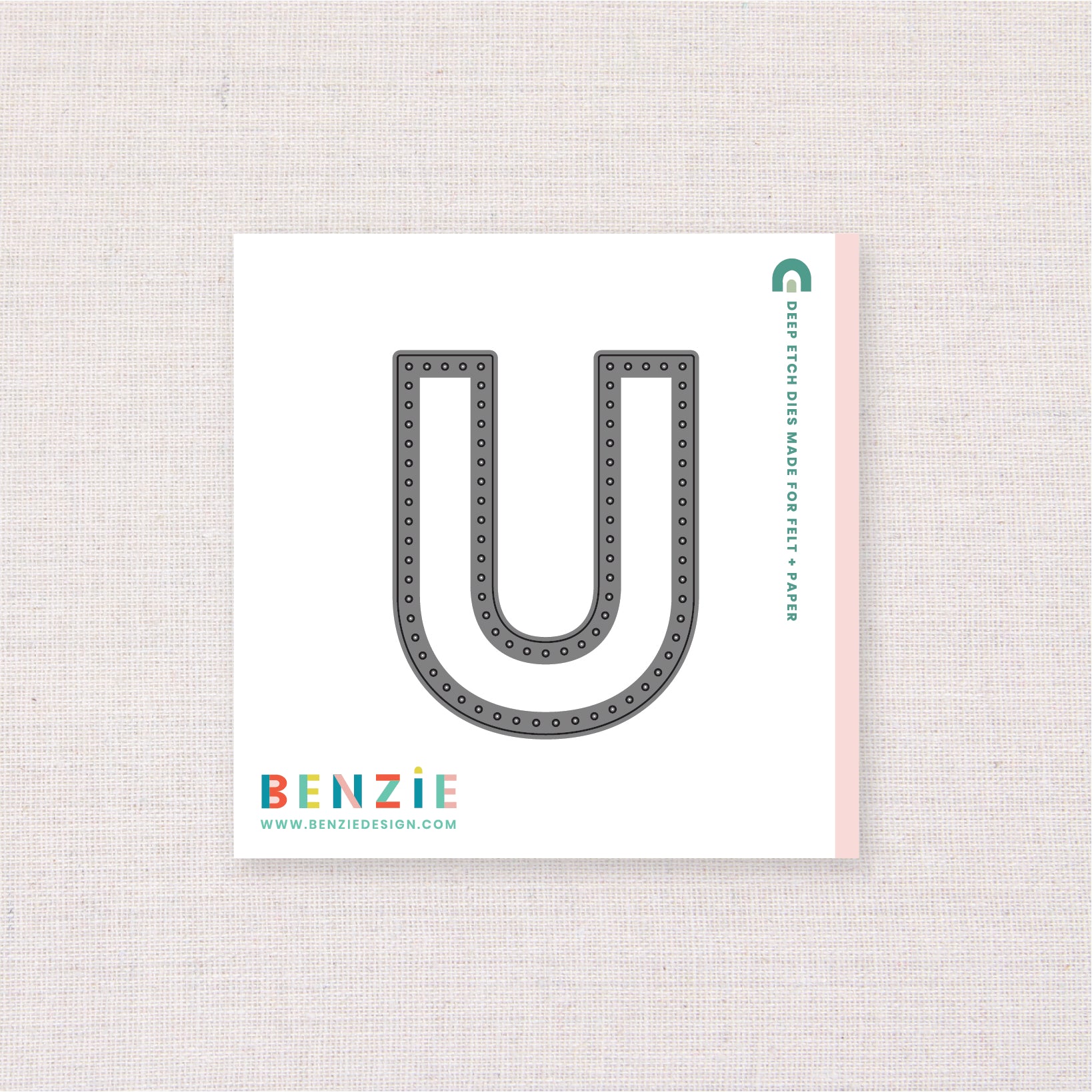 Stitchable Alphabet U, Deep Etch Die