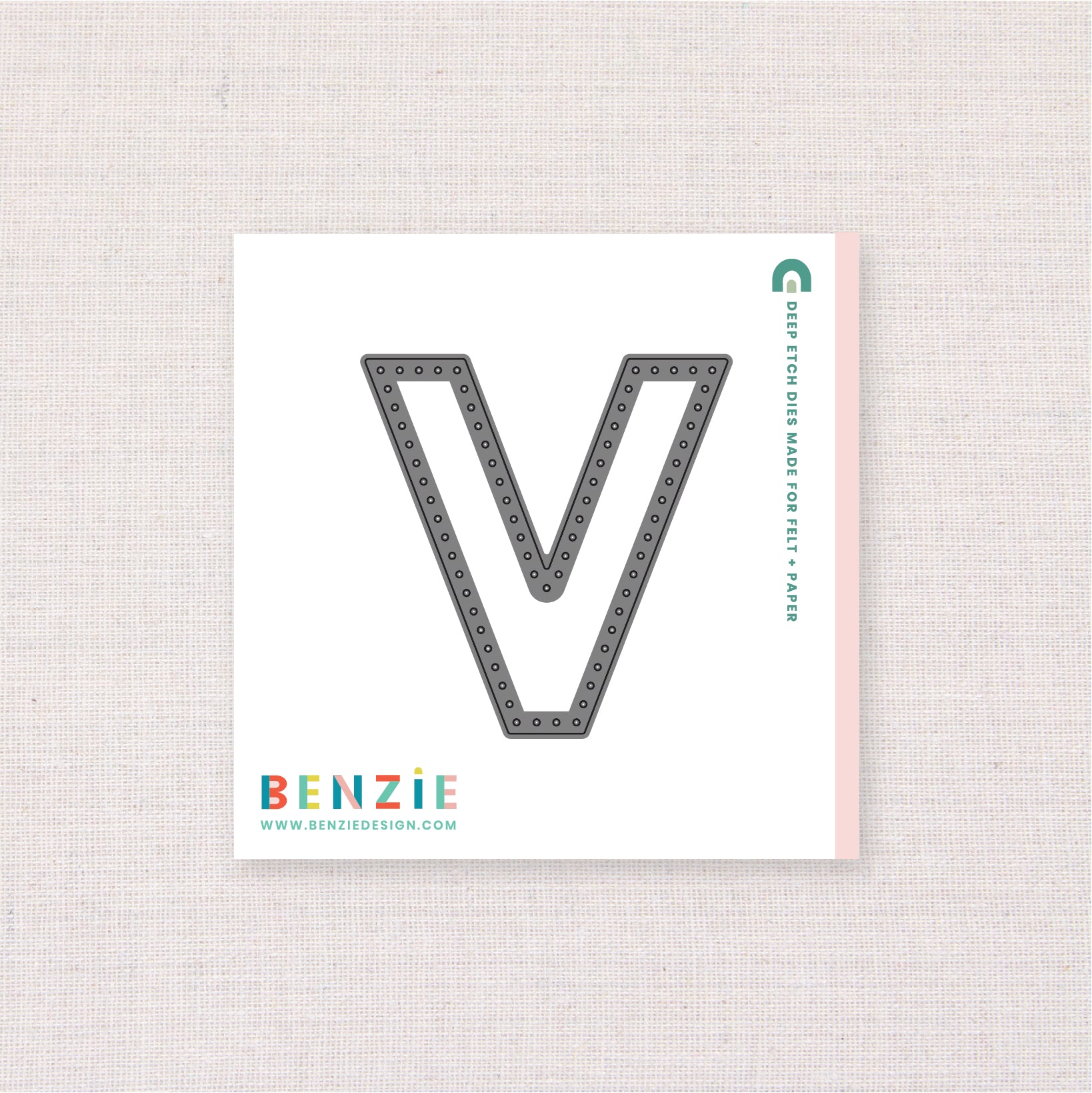 Stitchable Alphabet V, Deep Etch Die
