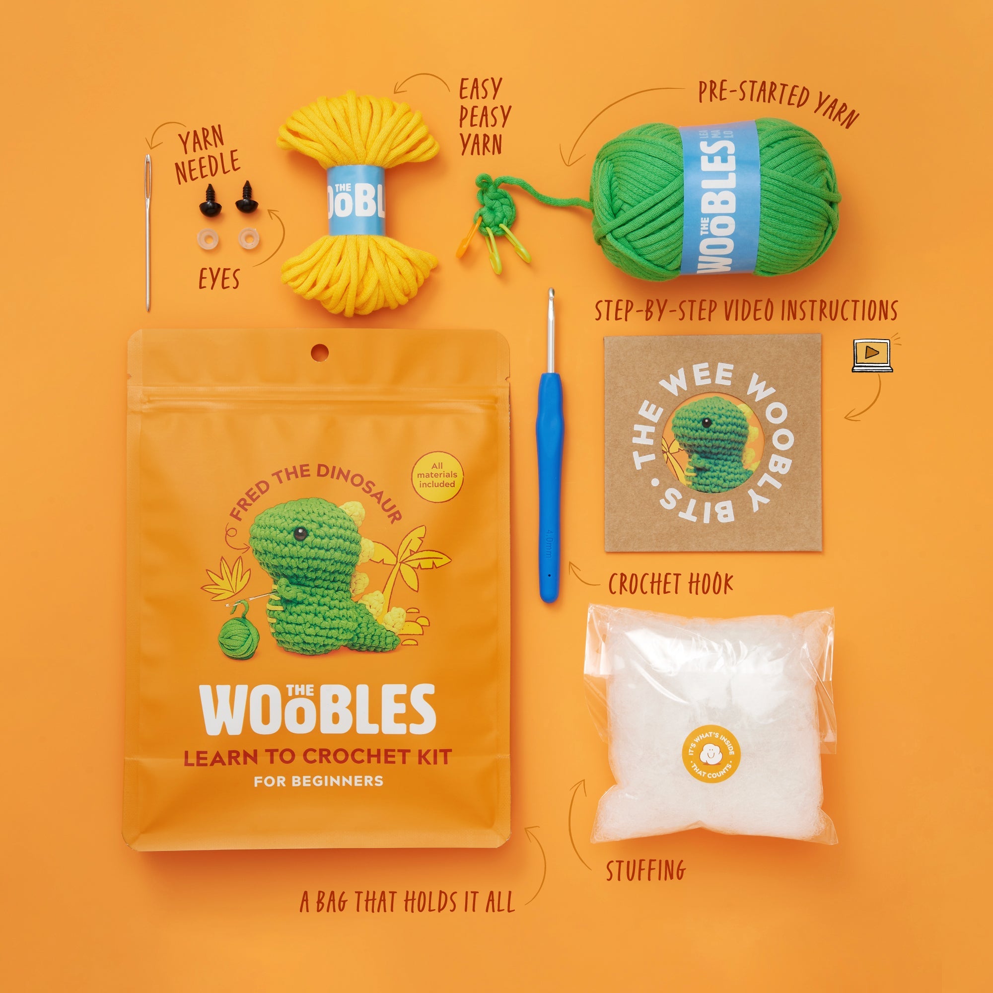 Fred the Dinosaur, Crochet Kit