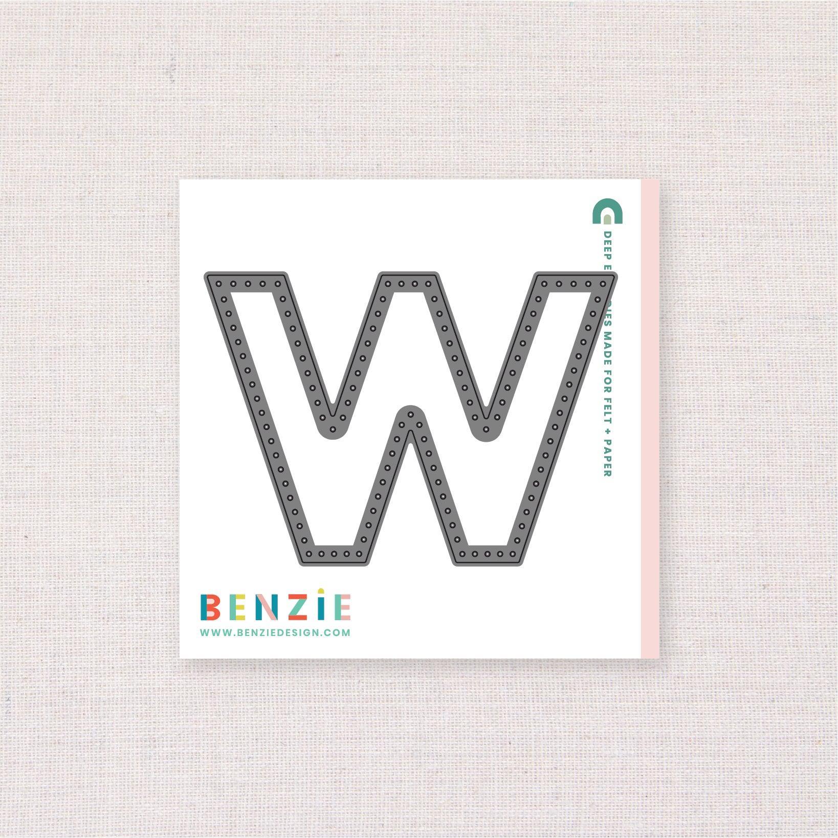 Stitchable Alphabet W, Deep Etch Die