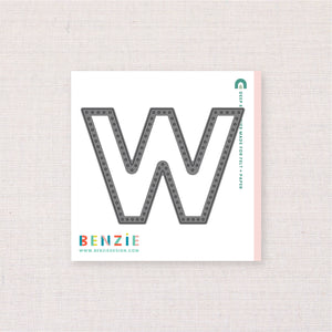 Stitchable Alphabet W, Deep Etch Die