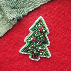 Christmas Brooch, Bead Embroidery Kit