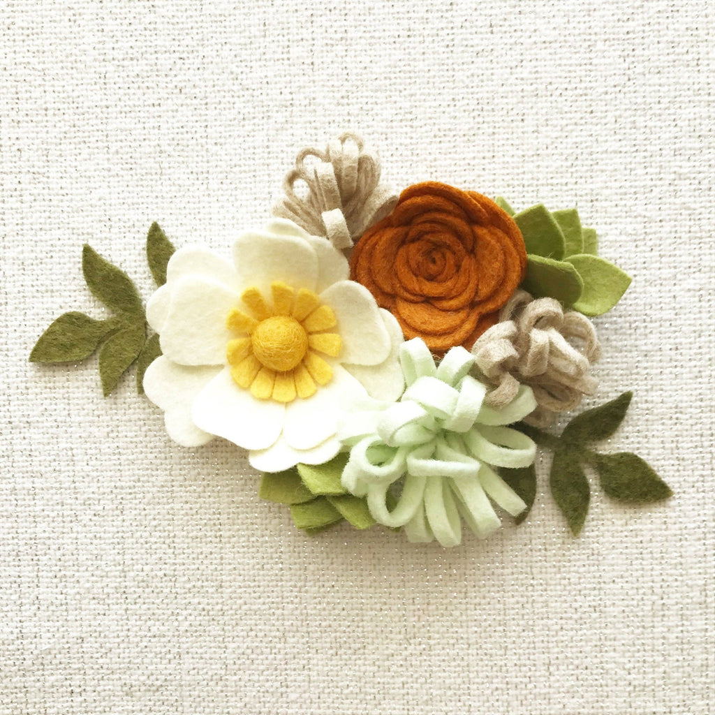 Mini Autumn Succulent Felt Flower Kit