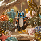 Snorkeling Cat Felt Ornament