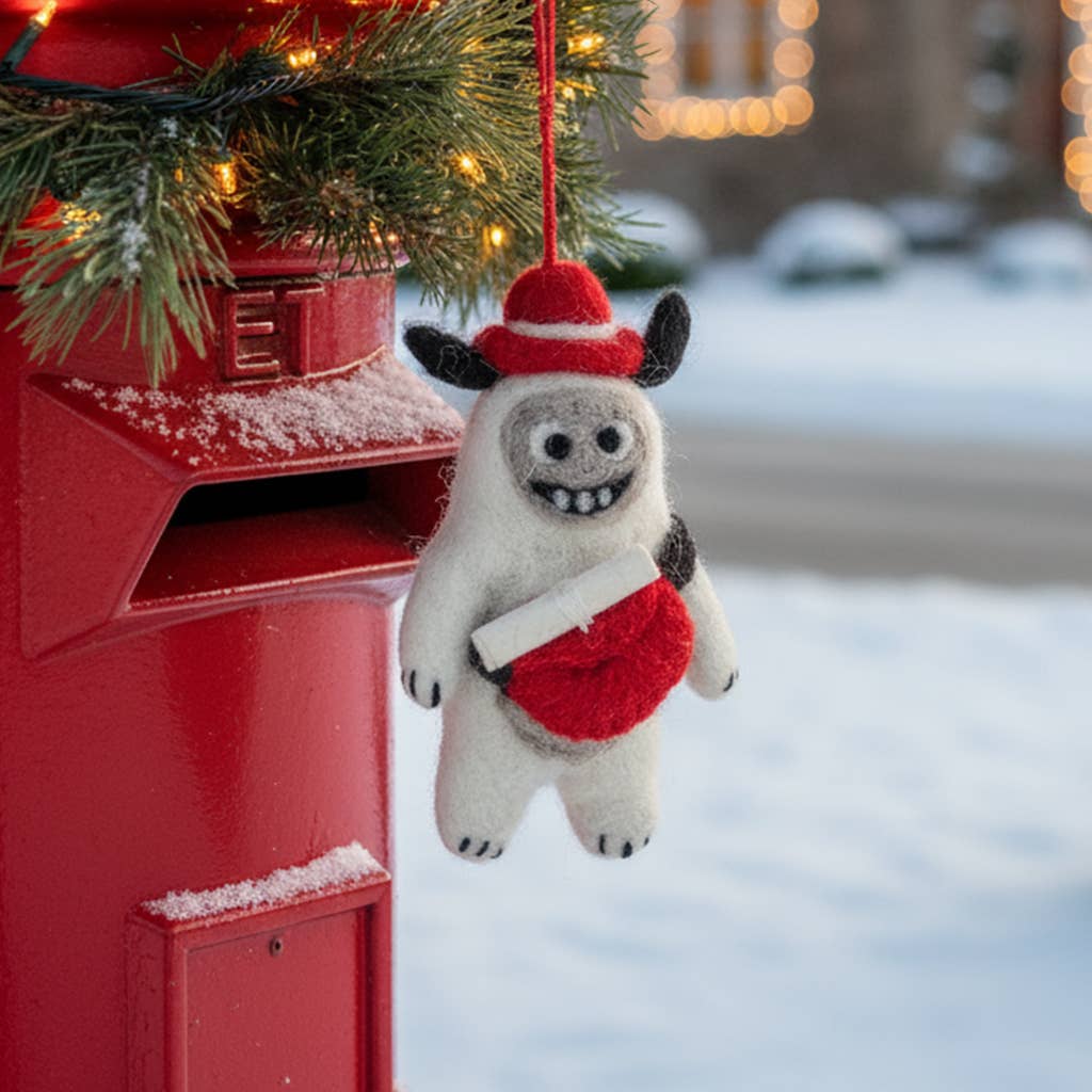 Santa Yeti Arctic Felt Ornament