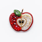 Apple Brooch, Bead Embroidery Kit