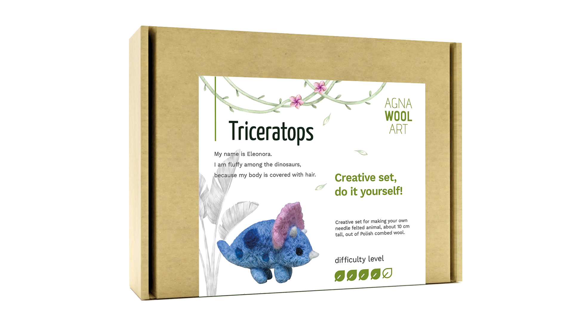 Triceratops, Needle Felting Kit