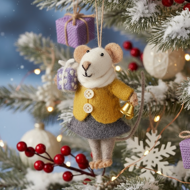 Agnes Mouse Felt Ornament