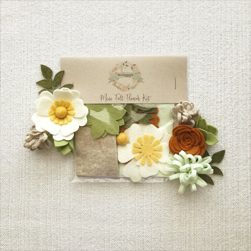 Mini Autumn Succulent Felt Flower Kit