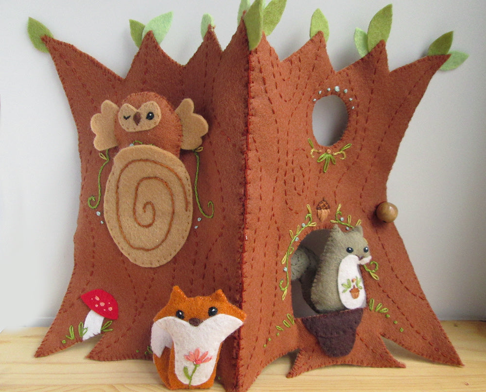 Woodland Treehouse Quiet Book felt pattern
