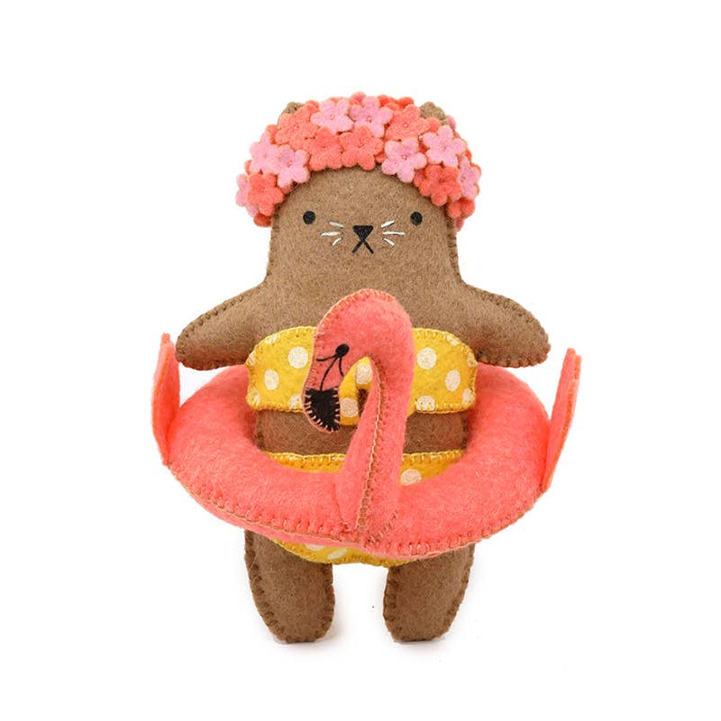 Flamingo Cat Felt Doll Kit