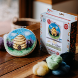 Bee Hive in Hoop, Needle Felting Kit