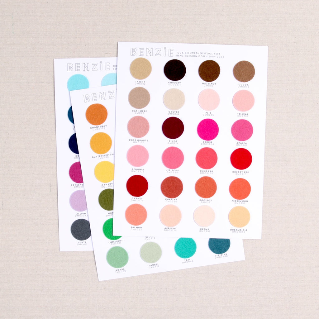 Bellwether 100% Pure Wool Felt Swatch Chart