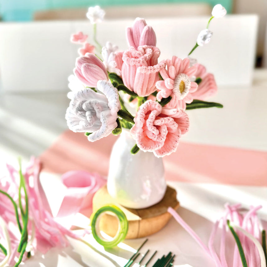 Chenille Stem Flower Making Kit, Cottage Garden