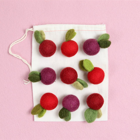 Red Felt Balls – Benzie Design