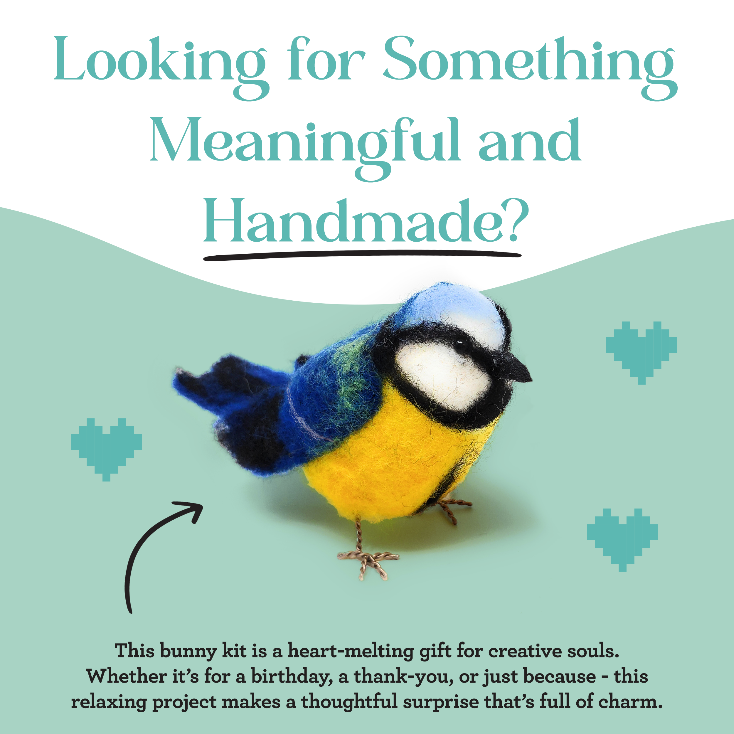 British Birds Blue Tit, Needle Felting Kit