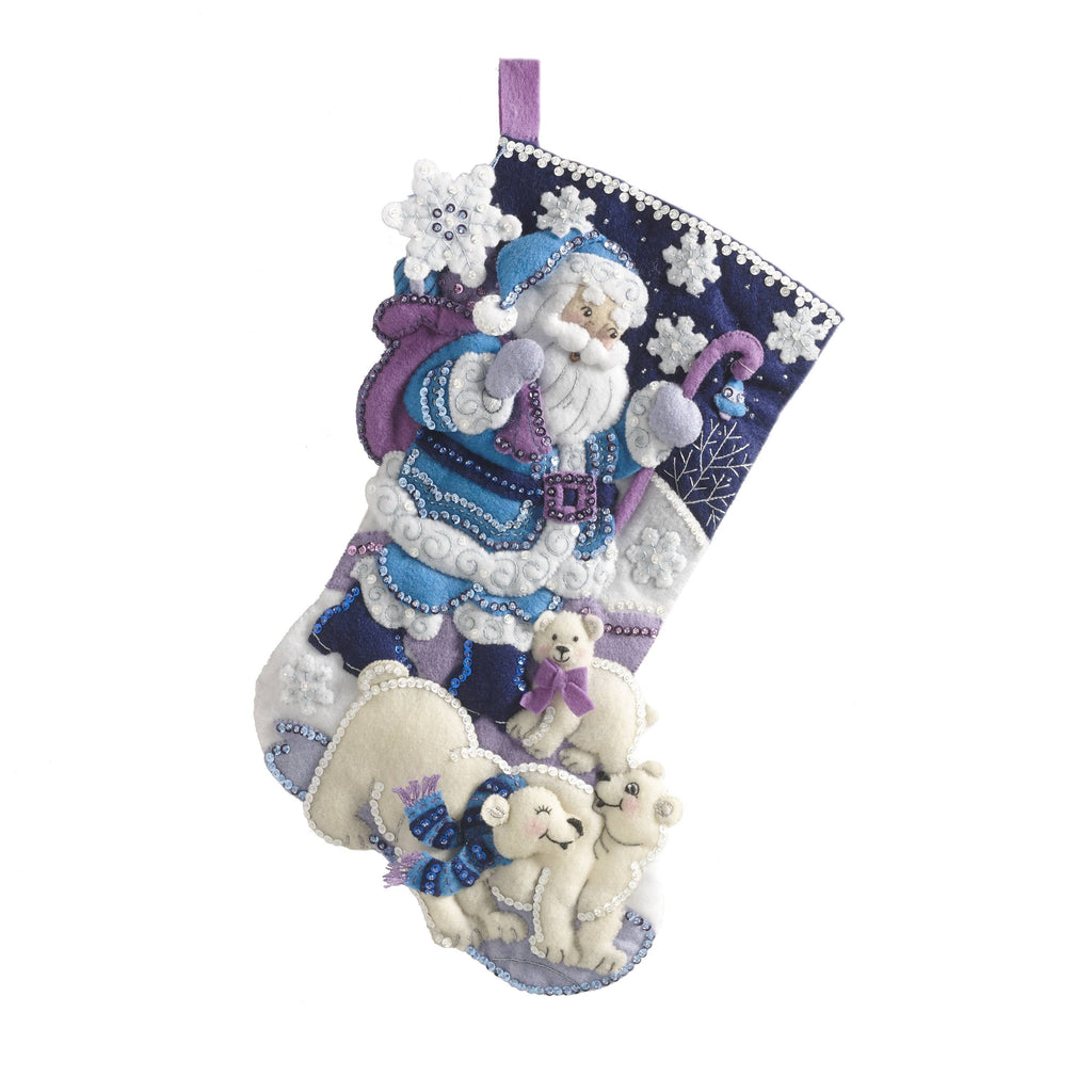 Arctic Santa Felt Stocking, Bucilla Kit